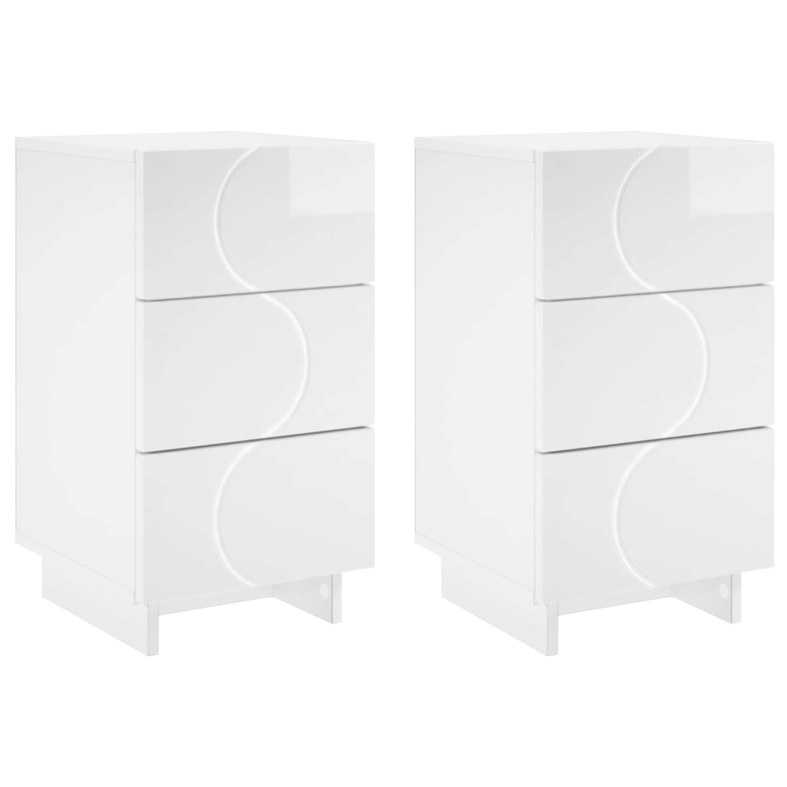 Nachtkastje 2 st Hoogglans Wit 33,5 x 34,5 x 60 cm Bewerkt hout