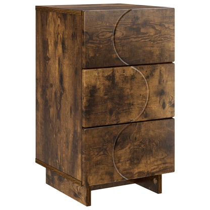 Nachtkastje Gerookt eiken 33,5 x 34,5 x 60 cm Bewerkt hout