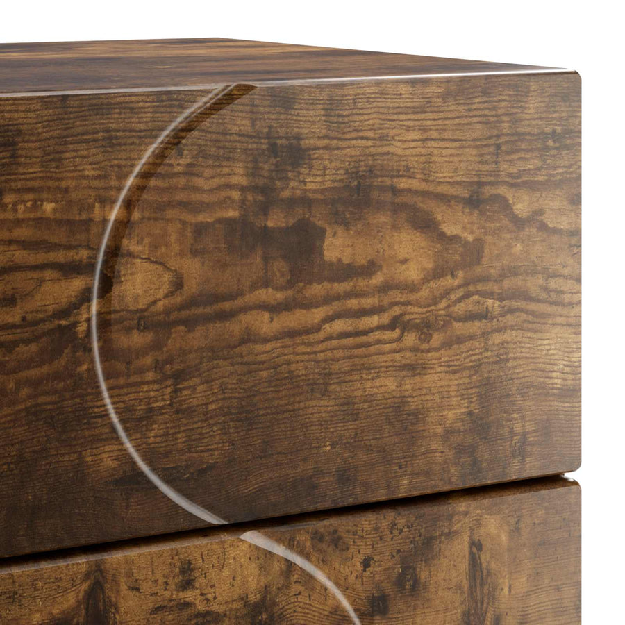 Nachtkastje 2 st Gerookt eiken 33,5 x 34,5 x 60 cm Bewerkt hout