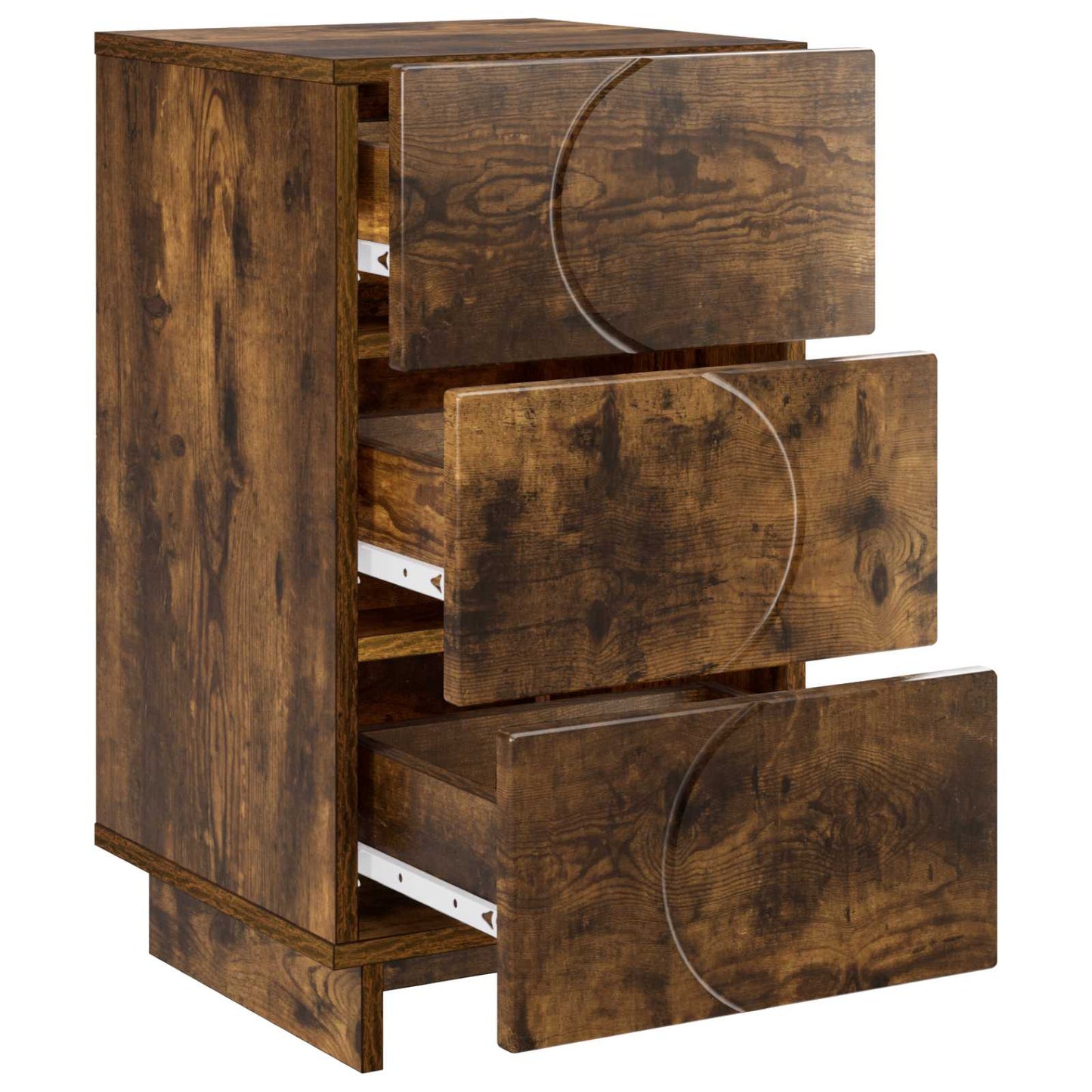 Nachtkastje 2 st Gerookt eiken 33,5 x 34,5 x 60 cm Bewerkt hout