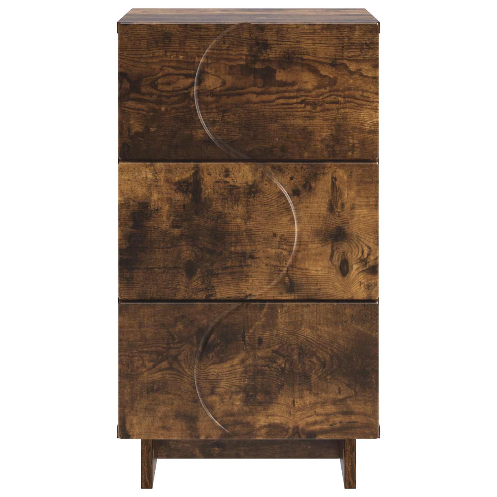 Nachtkastje 2 st Gerookt eiken 33,5 x 34,5 x 60 cm Bewerkt hout