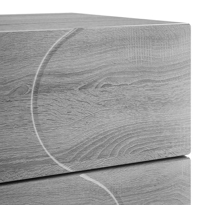 Nachtkastje 2 st Grijs Sonoma 33,5 x 34,5 x 60 cm Bewerkt hout