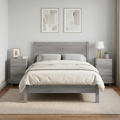 Nachtkastje 2 st Grijs Sonoma 33,5 x 34,5 x 60 cm Bewerkt hout