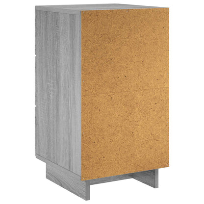 Nachtkastje 2 st Grijs Sonoma 33,5 x 34,5 x 60 cm Bewerkt hout