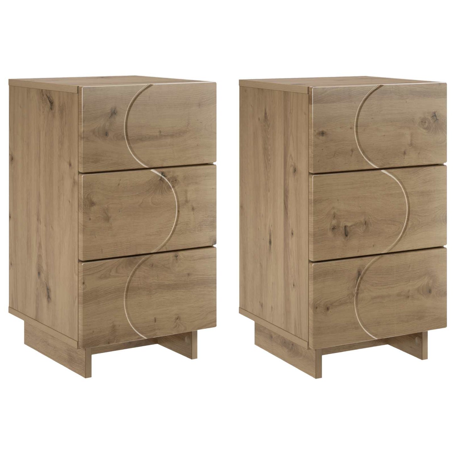 Nachtkastje 2 st Artisan eiken 33,5 x 34,5 x 60 cm Bewerkt hout