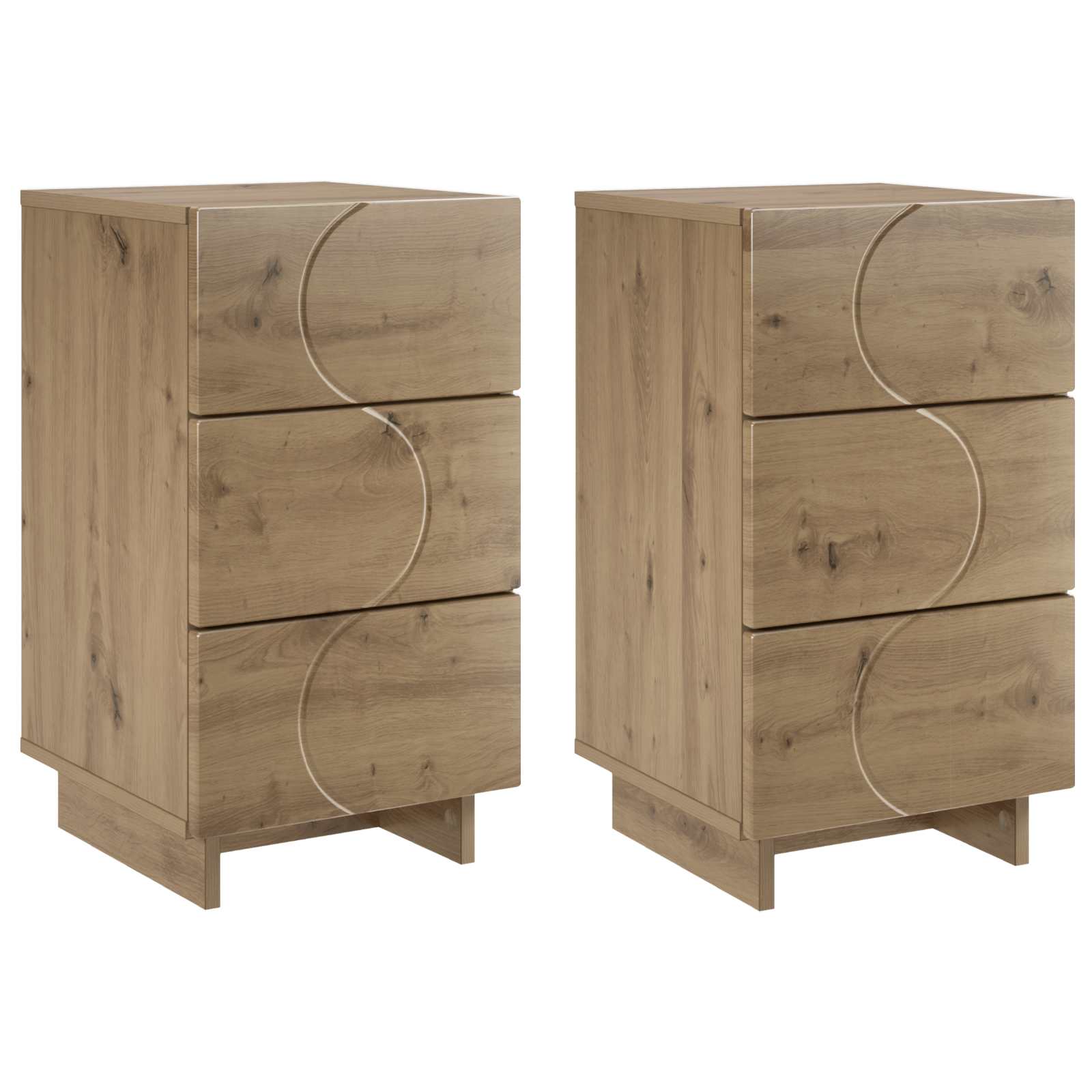 Nachtkastje 2 st Artisan eiken 33,5 x 34,5 x 60 cm Bewerkt hout