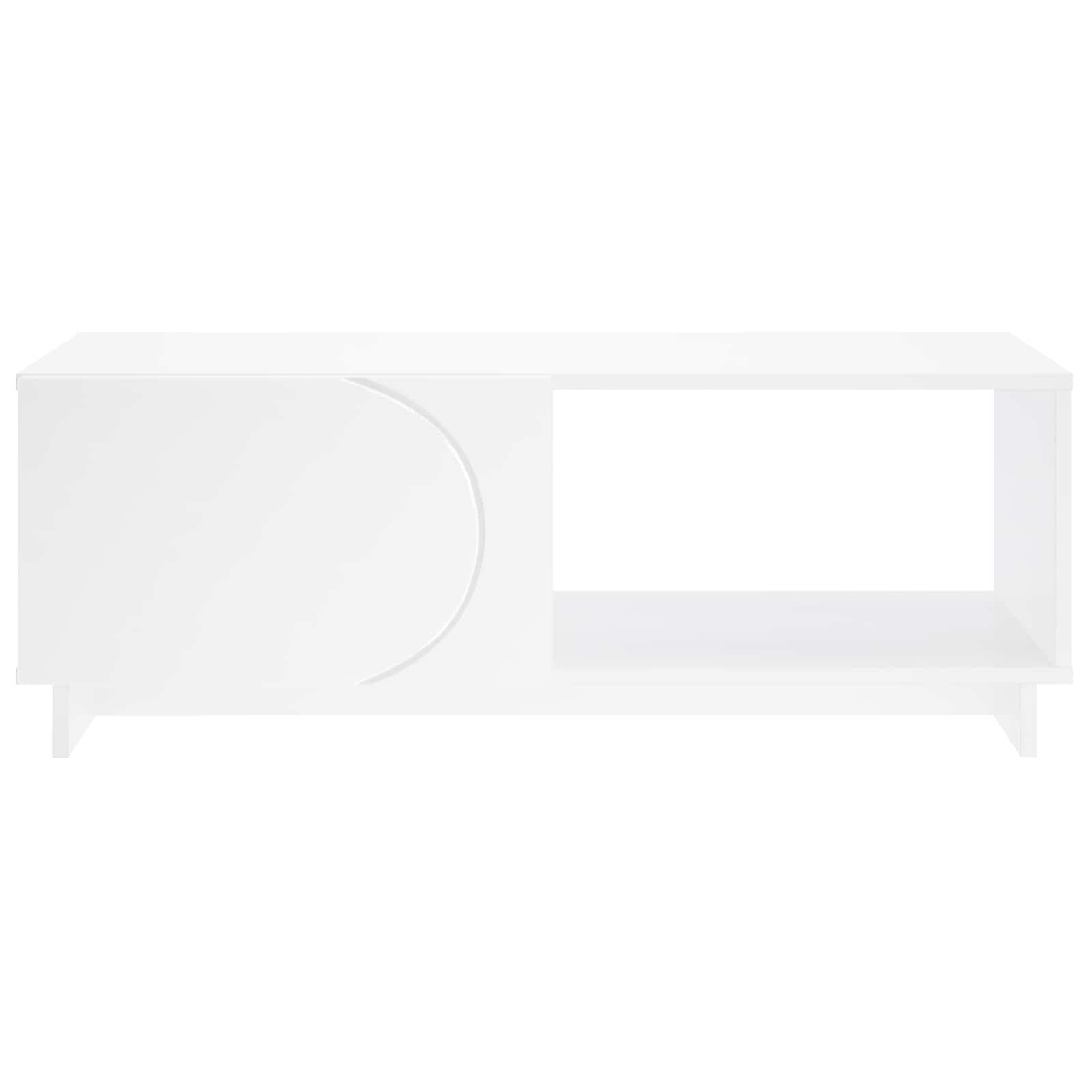 Salontafel Wit 95 x 50,5 x 35 cm Bewerkt hout