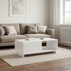 Salontafel hoogglans wit 95x50,5x35 cm