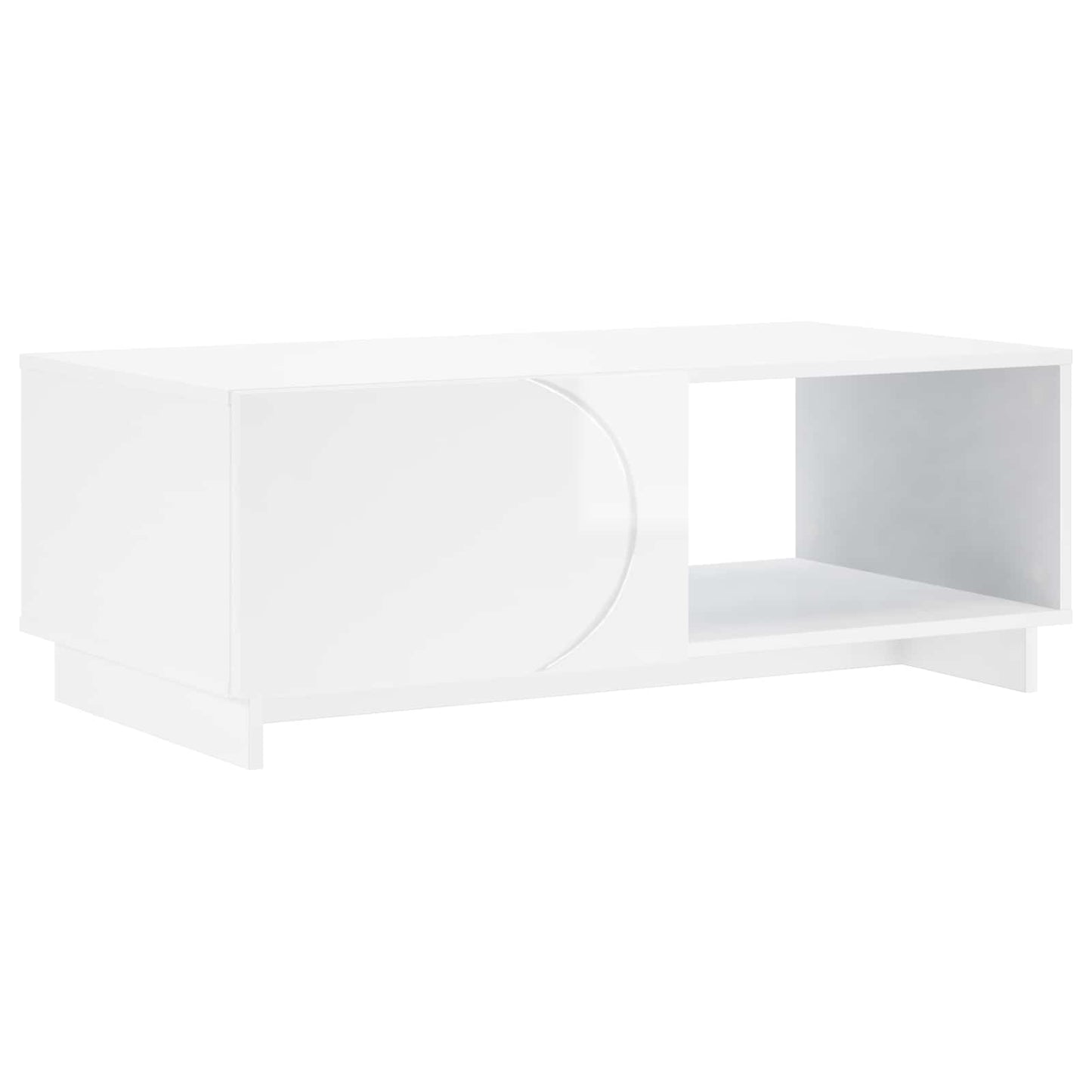 Salontafel Hoogglans Wit 95 x 50,5 x 35 cm Bewerkt hout
