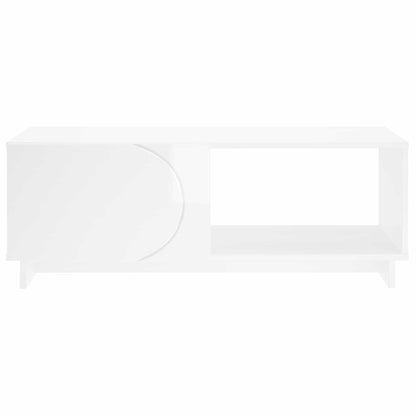Salontafel Hoogglans Wit 95 x 50,5 x 35 cm Bewerkt hout
