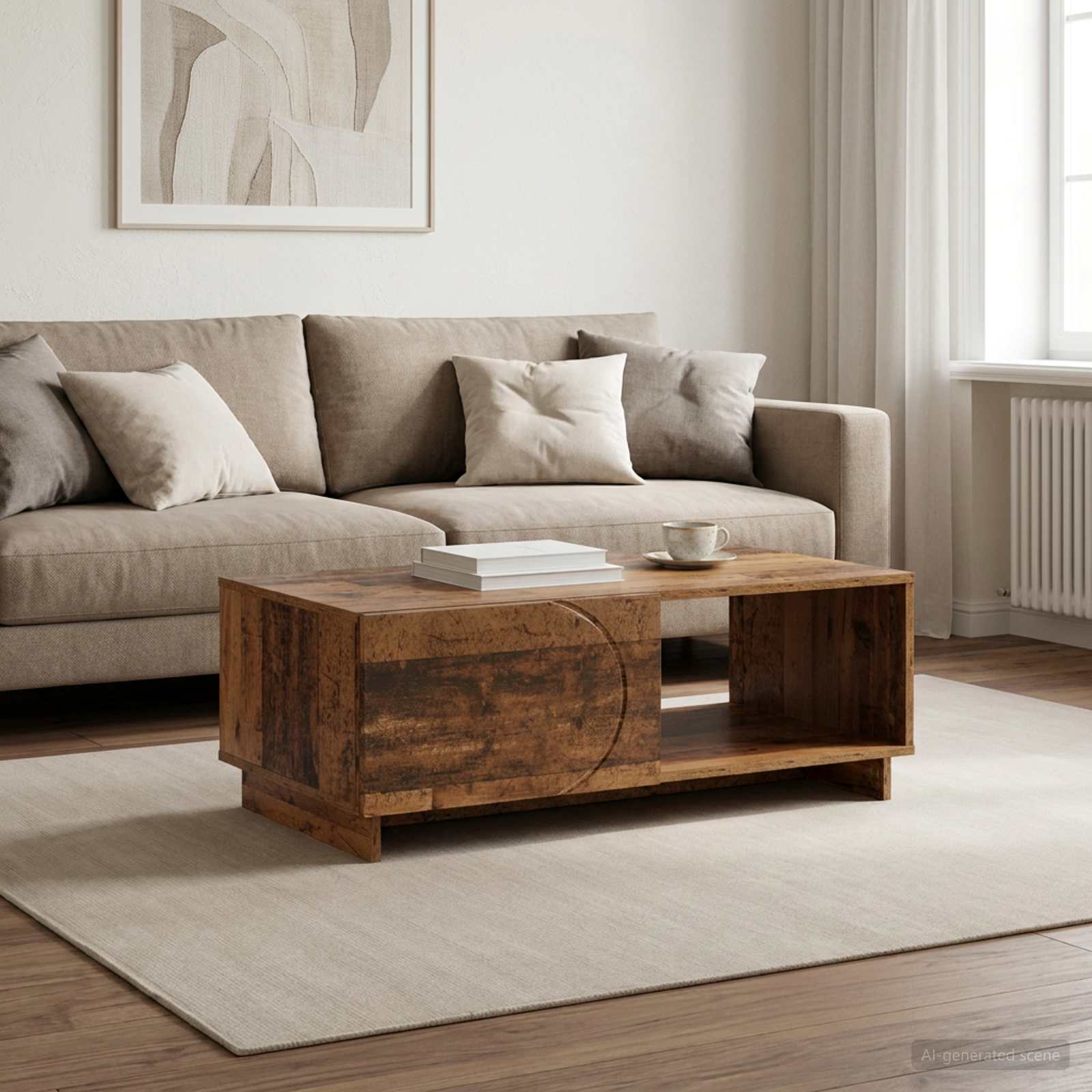 Salontafel Oud hout 95 x 50,5 x 35 cm Bewerkt hout