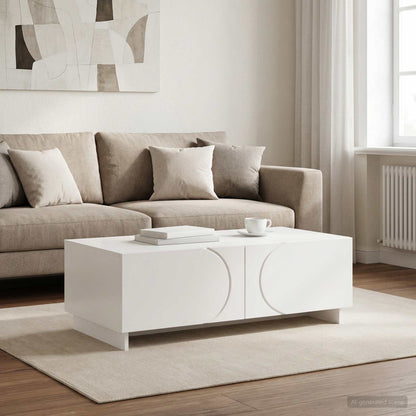 Salontafel Wit 102 x 50,5 x 35 cm Bewerkt hout