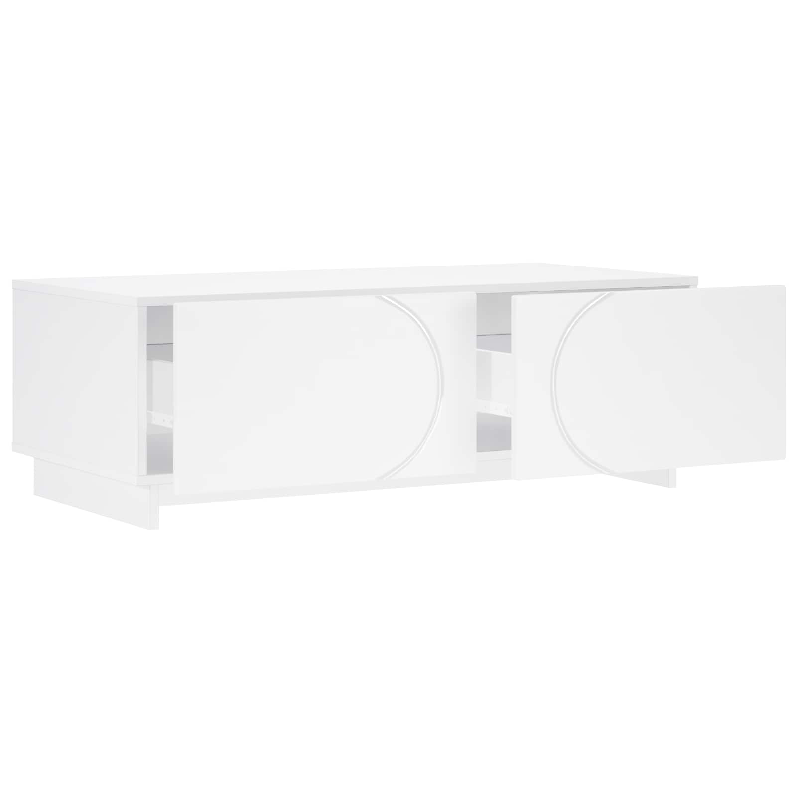 Salontafel Wit 102 x 50,5 x 35 cm Bewerkt hout