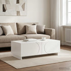 Salontafel 102x50,5x35 cm hoogglans wit bewerkt hout