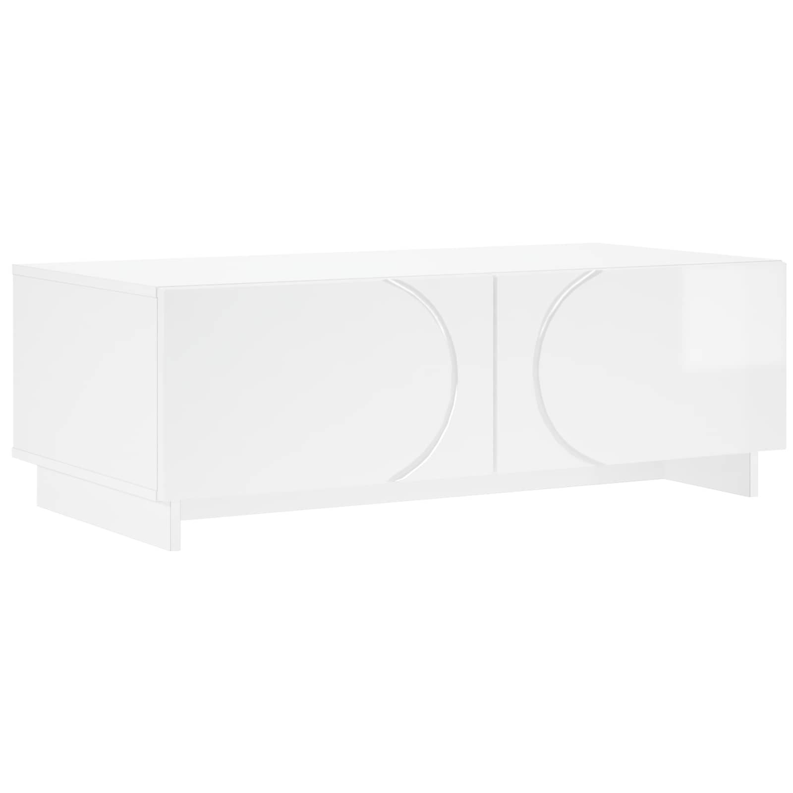Salontafel Hoogglans Wit 102 x 50,5 x 35 cm Bewerkt hout