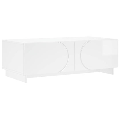 Salontafel Hoogglans Wit 102 x 50,5 x 35 cm Bewerkt hout