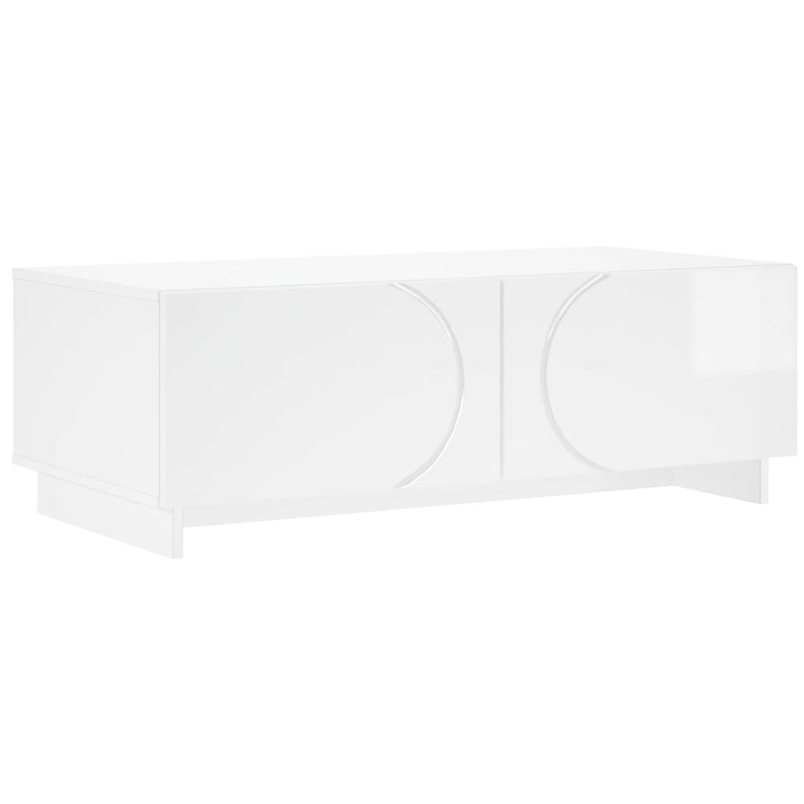 Salontafel Hoogglans Wit 102 x 50,5 x 35 cm Bewerkt hout
