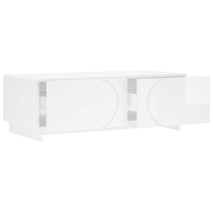 Salontafel Hoogglans Wit 102 x 50,5 x 35 cm Bewerkt hout