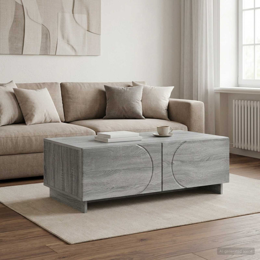 Salontafel Grijs Sonoma 102 x 50,5 x 35 cm Bewerkt hout