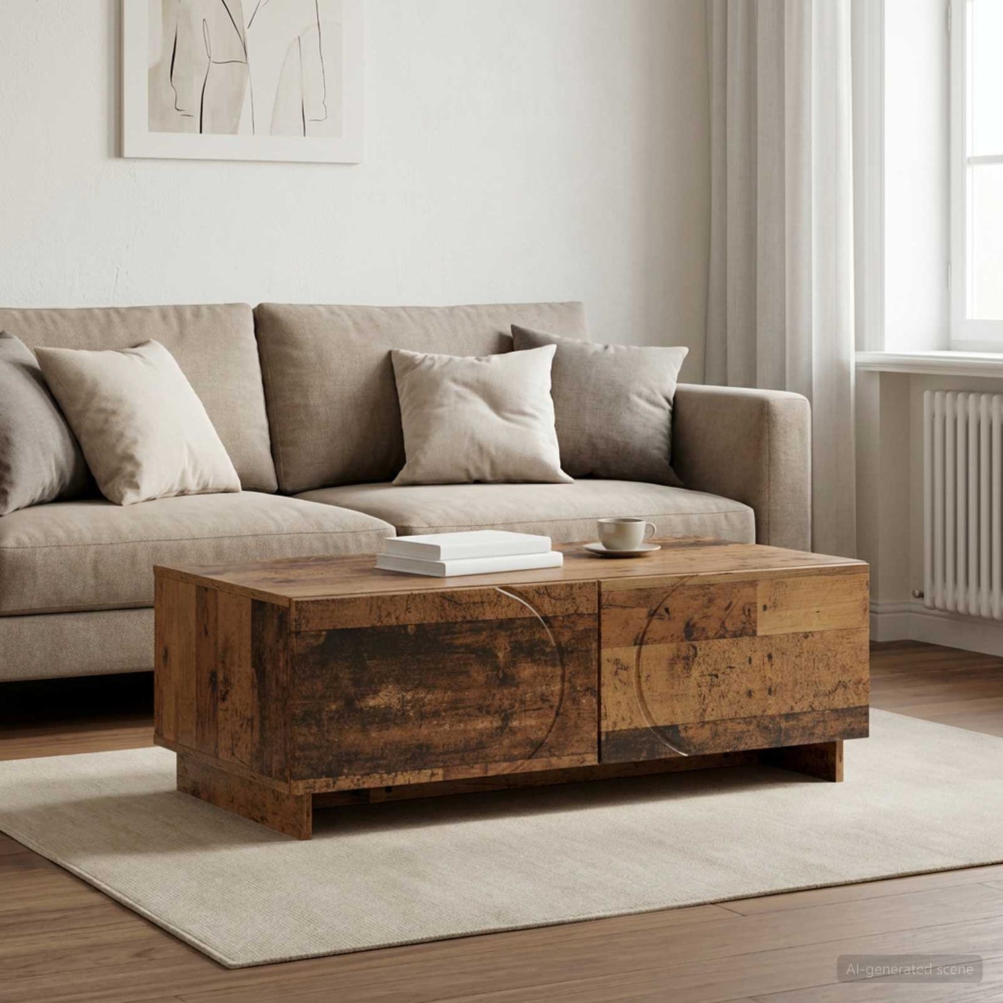 Salontafel Oud hout 102 x 50,5 x 35 cm Bewerkt hout
