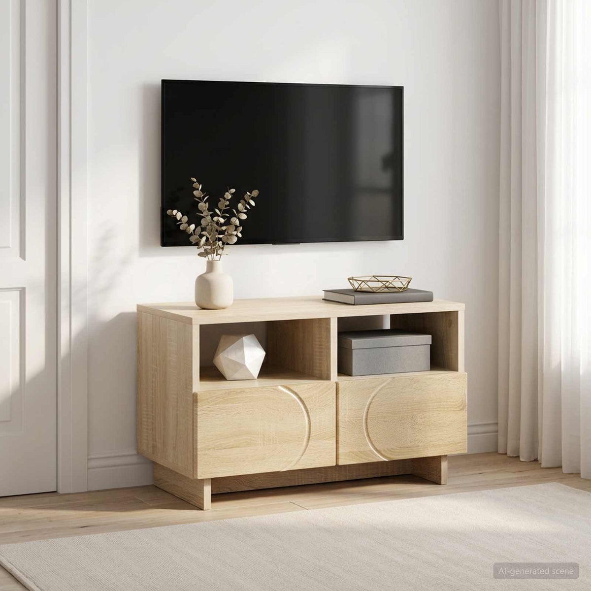 TV-standaard 60 x 34.5 x 40 cm Sonoma Eiken Bewerkt hout