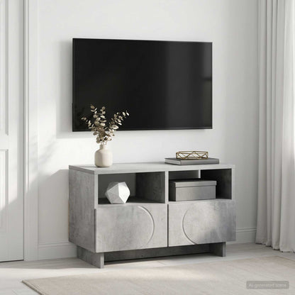TV-standaard 60 x 34.5 x 40 cm Betongrijs Bewerkt hout