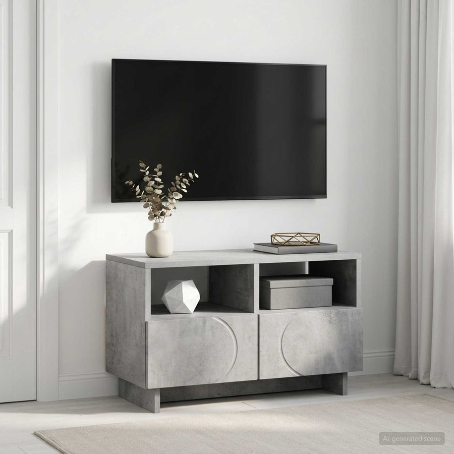 TV-standaard 60 x 34.5 x 40 cm Betongrijs Bewerkt hout