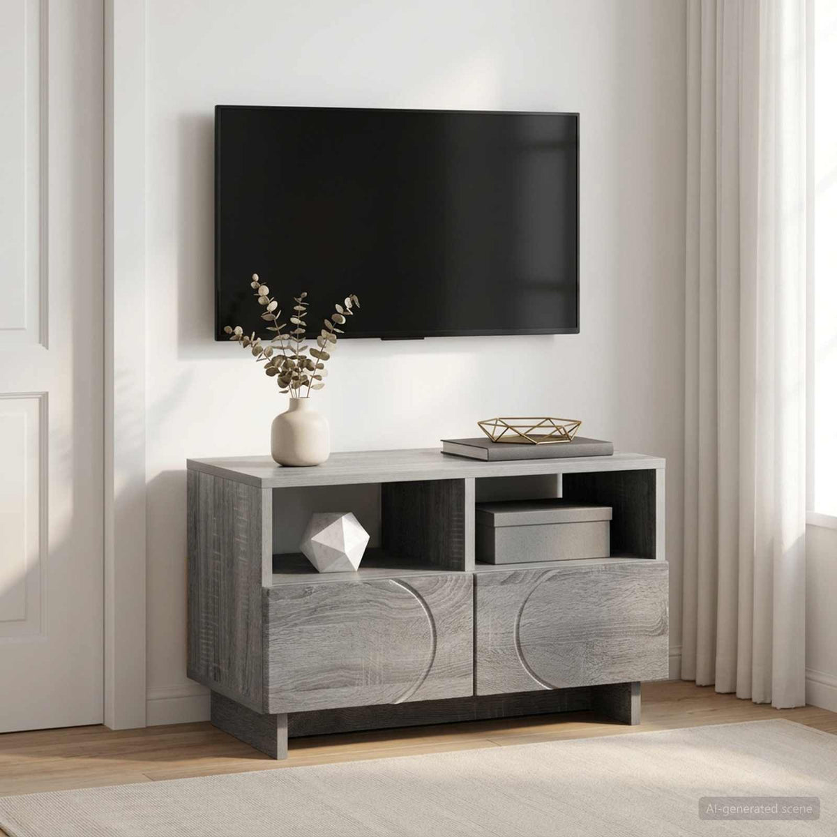 TV-standaard 60 x 34.5 x 40 cm Grijs Sonoma Bewerkt hout