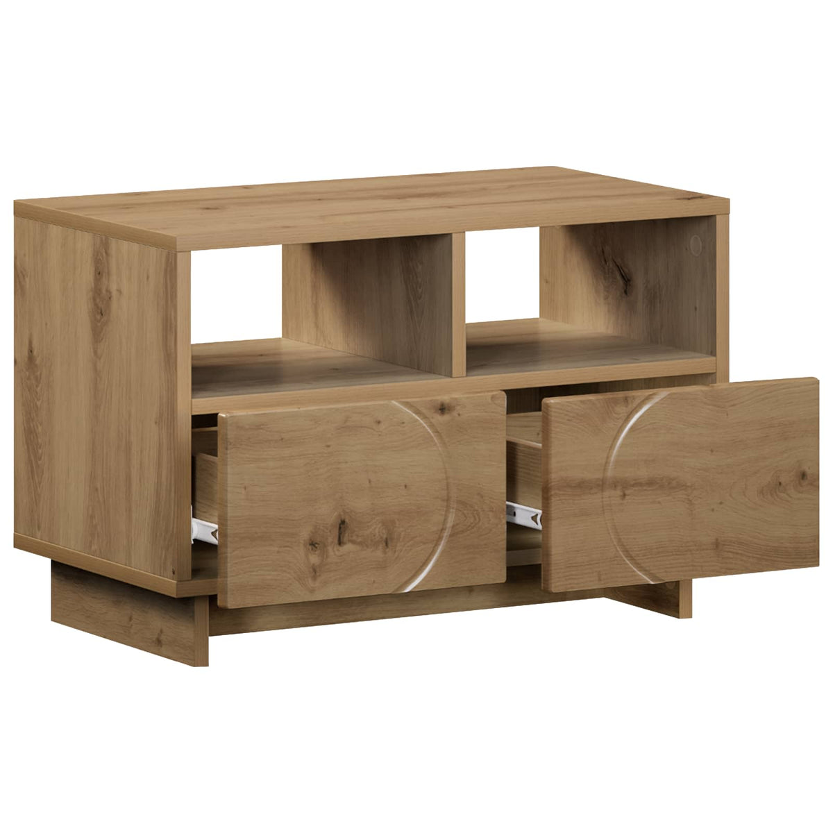 TV-standaard 60 x 34.5 x 40 cm Artisanaal eiken Bewerkt hout