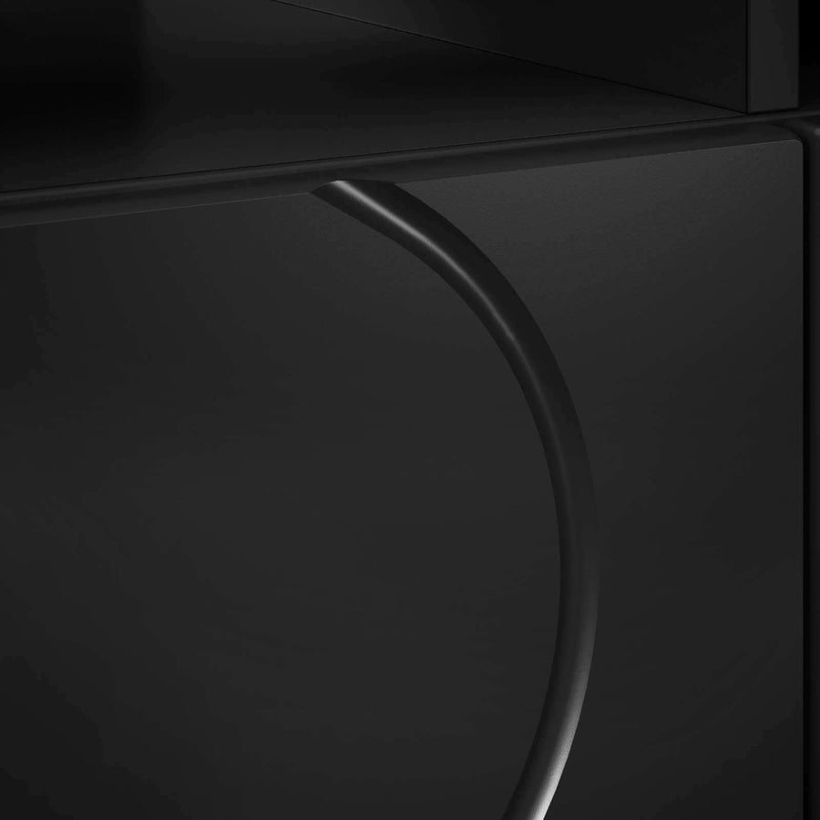 TV-standaard 90 x 34,5 x 40 cm Zwart Bewerkt hout