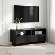 Tv-standaard 90x34.5x40 cm zwart bewerkt hout