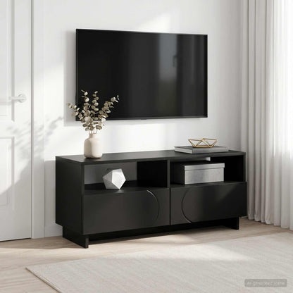 TV-standaard 90 x 34,5 x 40 cm Zwart Bewerkt hout