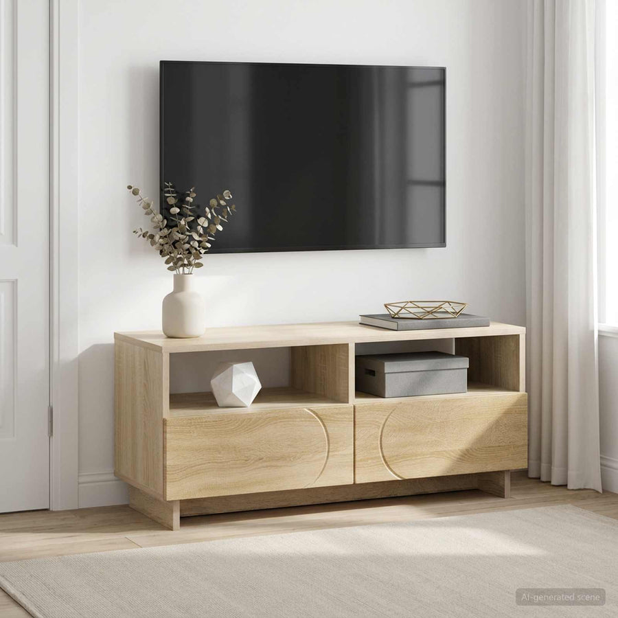 TV-standaard 90 x 34,5 x 40 cm Sonoma Eiken Bewerkt hout