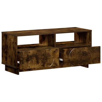 TV-standaard 90 x 34.5 x 40 cm Gerookt eiken Bewerkt hout