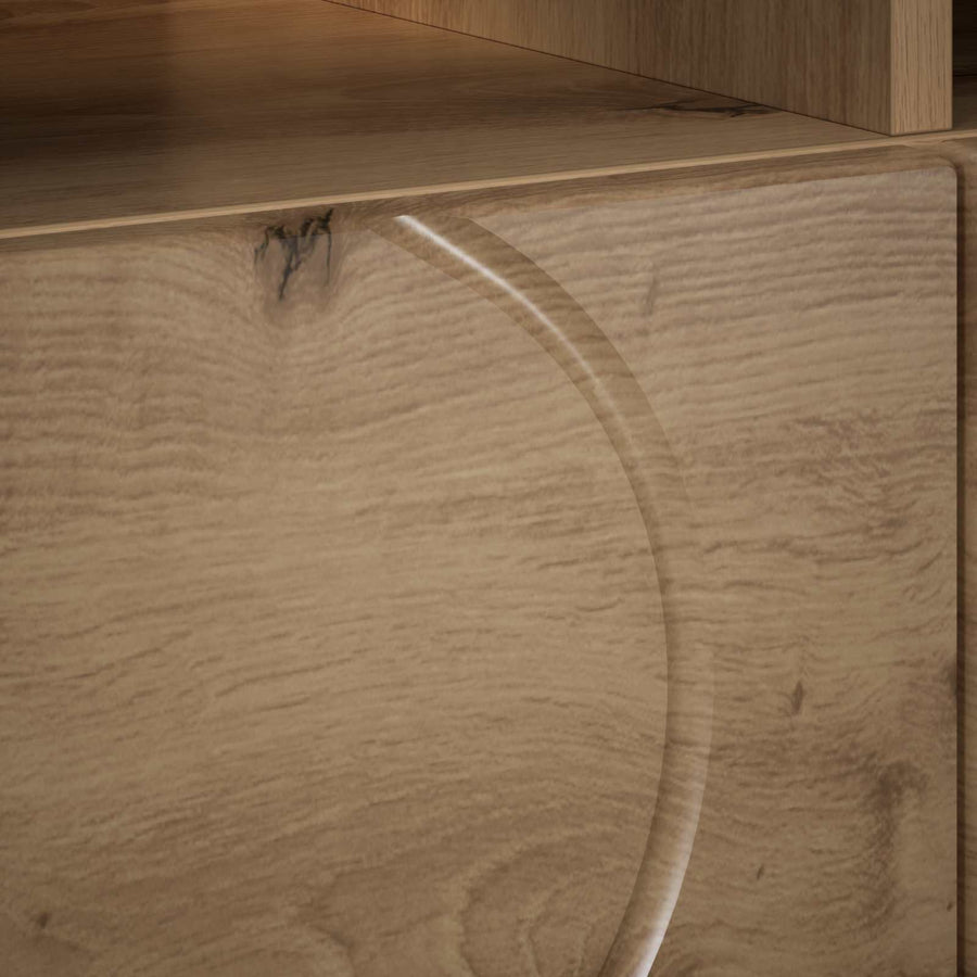 TV-standaard 90 x 34,5 x 40 cm Artisanaal eiken Bewerkt hout