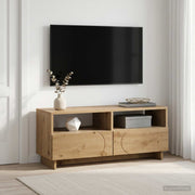 Tv-standaard 90x34,5x40 cm bewerkt hout eiken