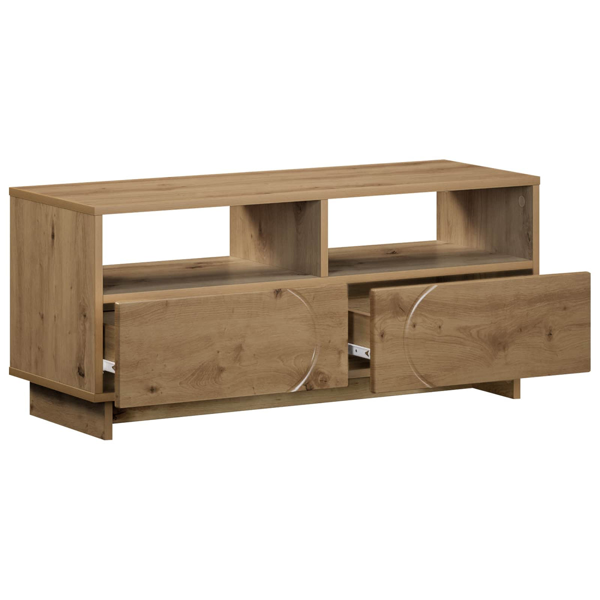 TV-standaard 90 x 34,5 x 40 cm Artisanaal eiken Bewerkt hout