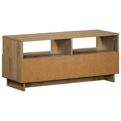 TV-standaard 90 x 34,5 x 40 cm Artisanaal eiken Bewerkt hout