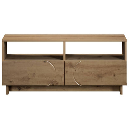 TV-standaard 90 x 34,5 x 40 cm Artisanaal eiken Bewerkt hout