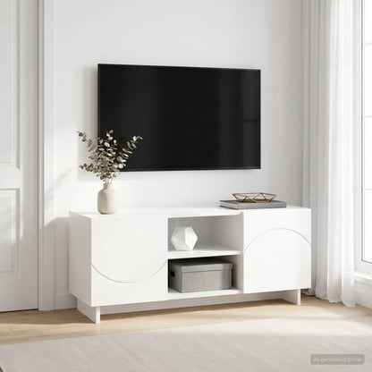 TV-standaard 90 x 34,5 x 40 cm Wit Bewerkt hout