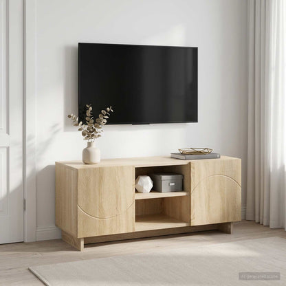 TV-standaard 90 x 34,5 x 40 cm Sonoma Eiken Bewerkt hout
