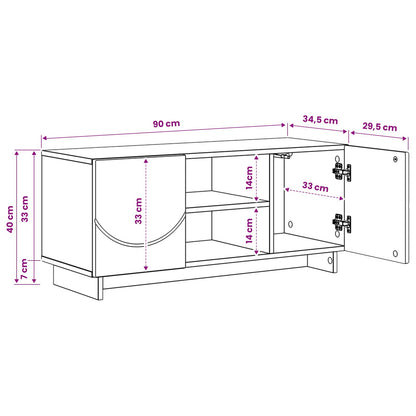 TV-standaard 90 x 34,5 x 40 cm Sonoma Eiken Bewerkt hout