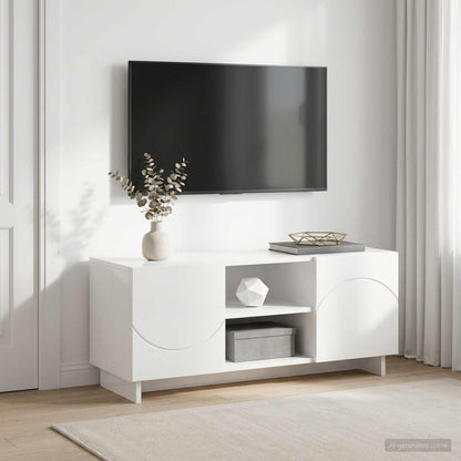 TV-standaard 90 x 34,5 x 40 cm Hoogglans Wit Bewerkt hout