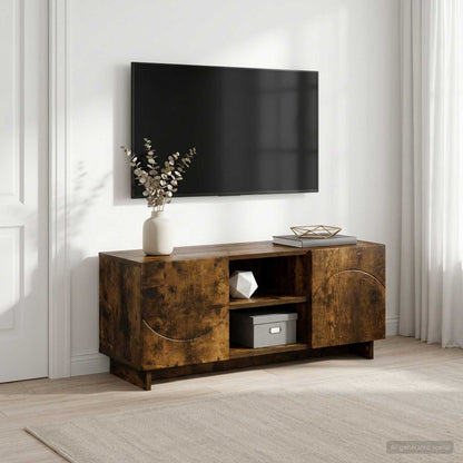 TV-standaard 90 x 34,5 x 40 cm Gerookt eiken Bewerkt hout