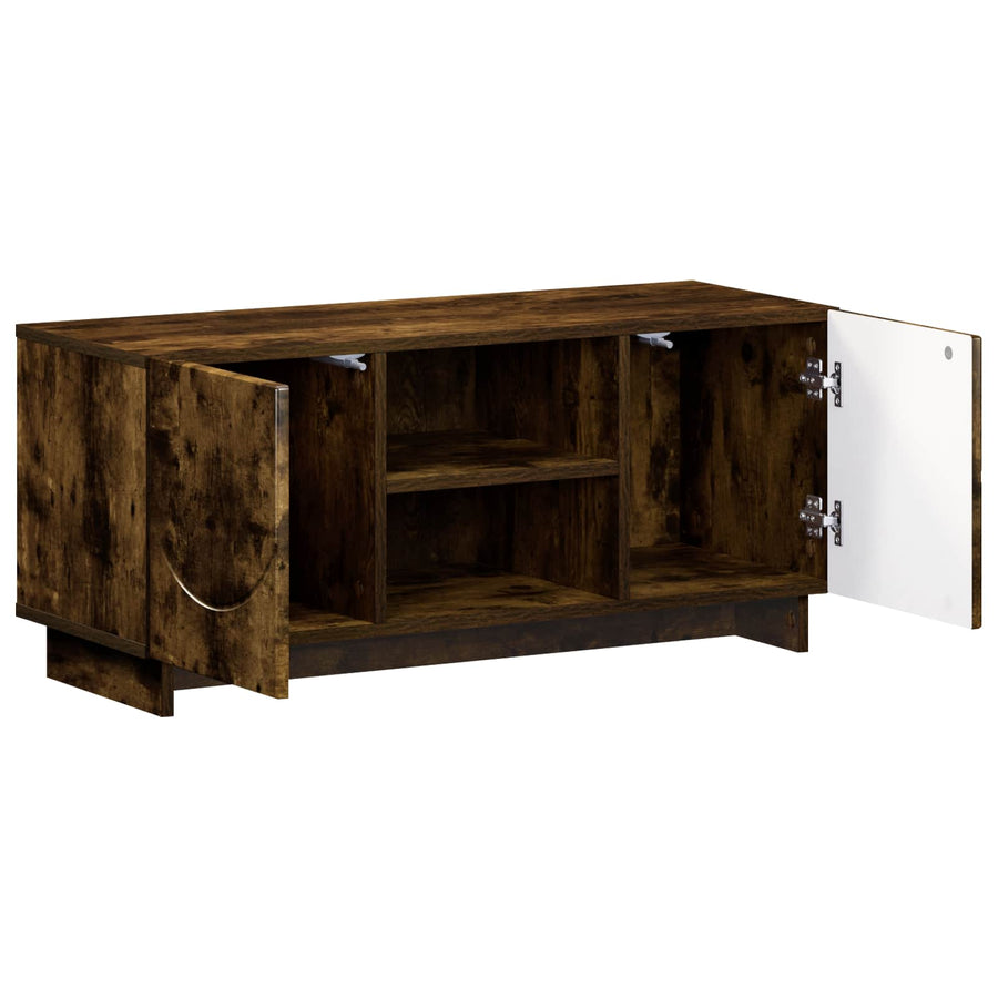 TV-standaard 90 x 34,5 x 40 cm Gerookt eiken Bewerkt hout