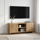 Tv-meubel 90x34,5x40 cm bewerkt hout artisanaal eiken