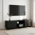 TV-standaard 140 x 34,5 x 40 cm Zwart Bewerkt hout