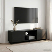 Tv-meubel 140x34,5x40 cm zwart bewerkt hout