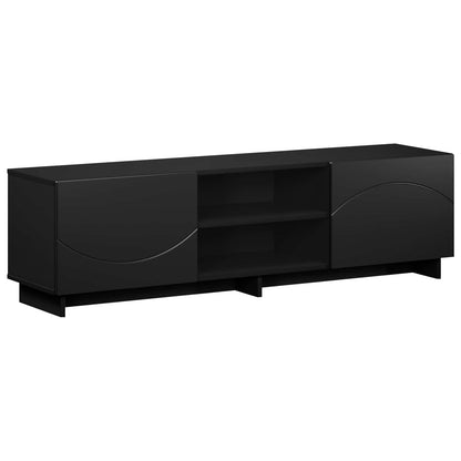 TV-standaard 140 x 34,5 x 40 cm Zwart Bewerkt hout