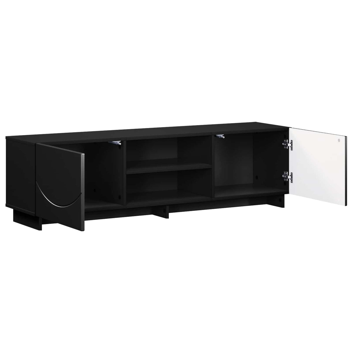 TV-standaard 140 x 34,5 x 40 cm Zwart Bewerkt hout